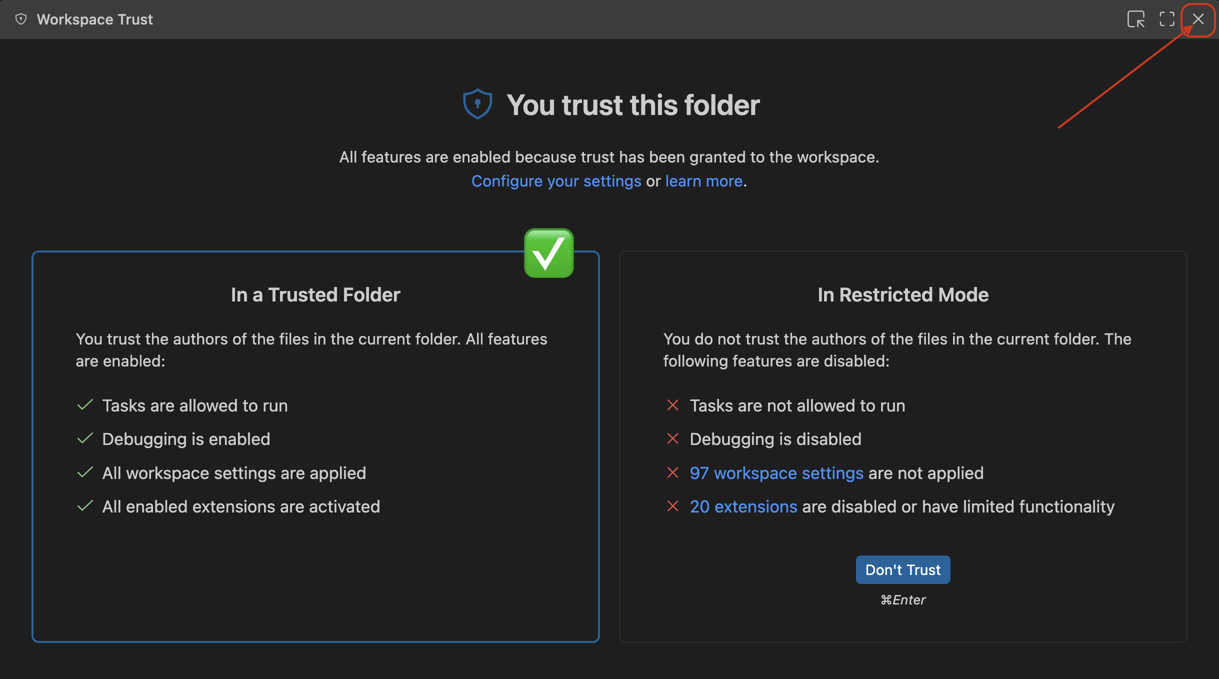 VS Code permission — step 3