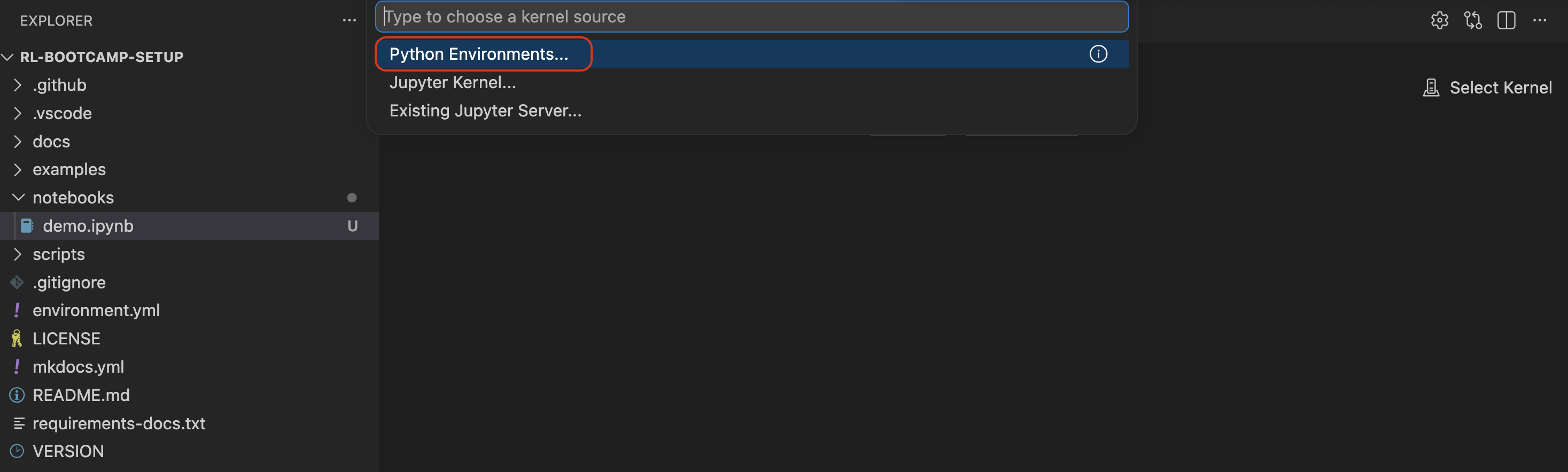 Kernel selection — step 2