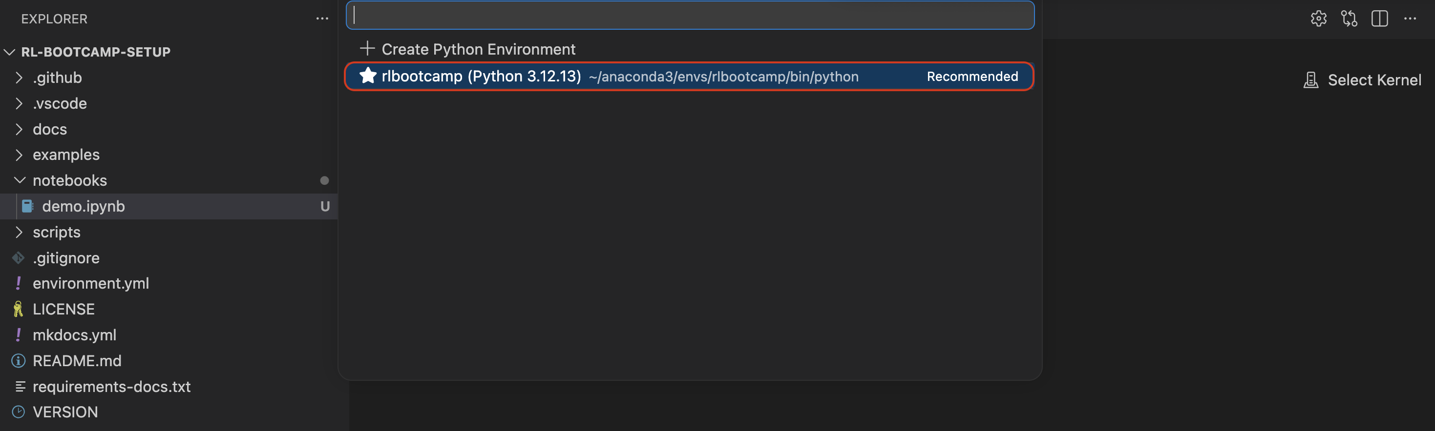 Kernel selection — step 3
